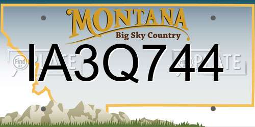 IA3Q744 Montana License Plate