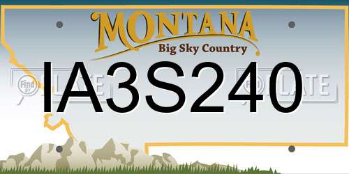 IA3S240 Montana License Plate