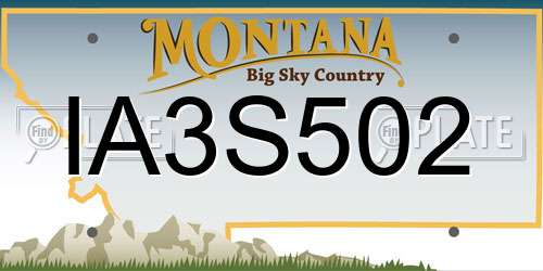 IA3S502 Montana License Plate