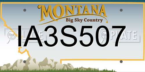 IA3S507 Montana License Plate