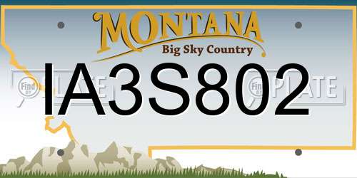 IA3S802 Montana License Plate
