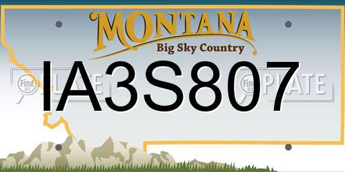 IA3S807 Montana License Plate