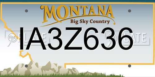 IA3Z636 Montana License Plate