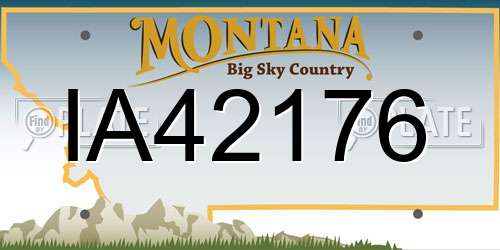 IA42176 Montana License Plate