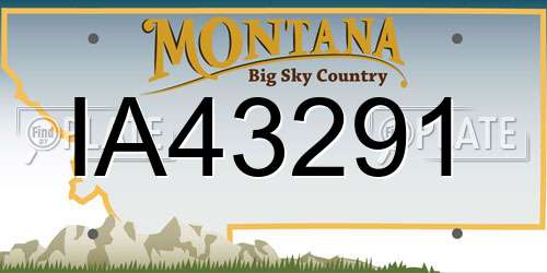 IA43291 Montana License Plate