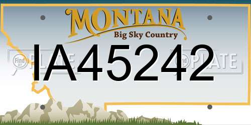 IA45242 Montana License Plate