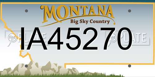 IA45270 Montana License Plate