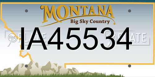 IA45534 Montana License Plate