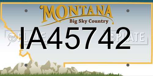 IA45742 Montana License Plate