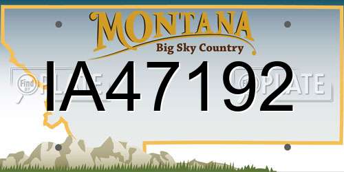 IA47192 Montana License Plate
