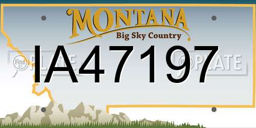 IA47197 Montana License Plate