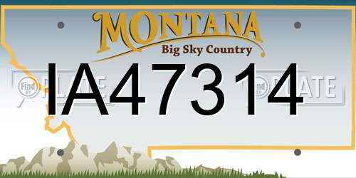 IA47314 Montana License Plate