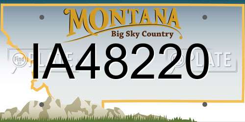 IA48220 Montana License Plate