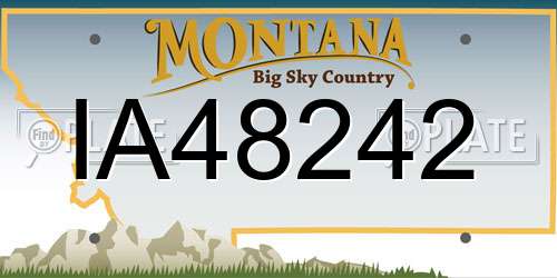 IA48242 Montana License Plate