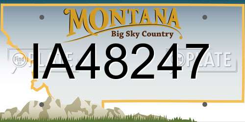 IA48247 Montana License Plate