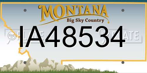 IA48534 Montana License Plate