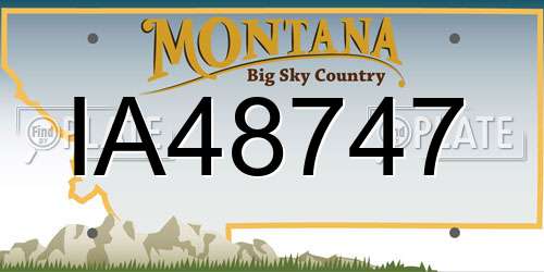 IA48747 Montana License Plate