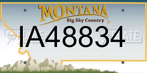 IA48834 Montana License Plate
