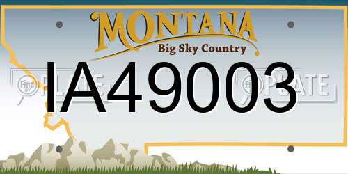 IA49003 Montana License Plate