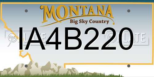 IA4B220 Montana License Plate