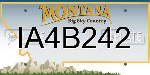 IA4B242 Montana License Plate