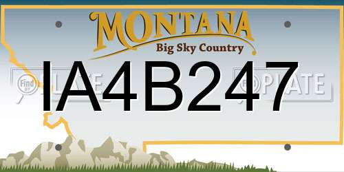 IA4B247 Montana License Plate