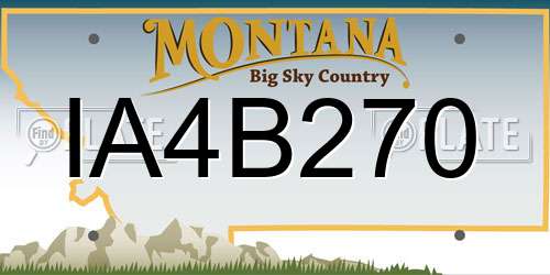 IA4B270 Montana License Plate