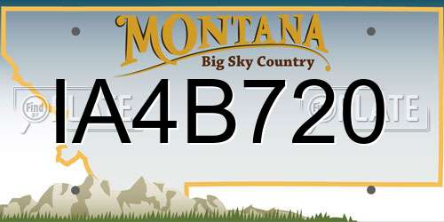 IA4B720 Montana License Plate