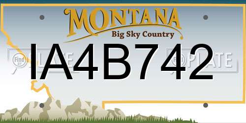 IA4B742 Montana License Plate