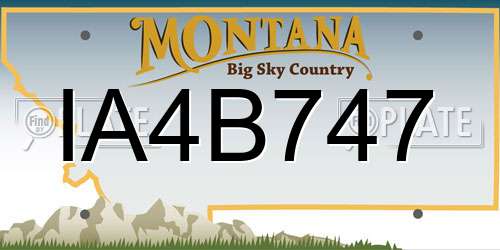 IA4B747 Montana License Plate