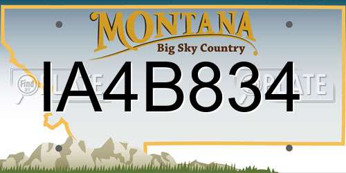 IA4B834 Montana License Plate