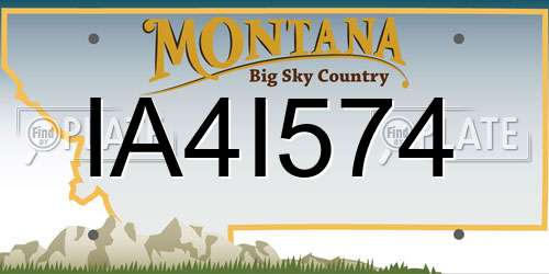 IA4I574 Montana License Plate