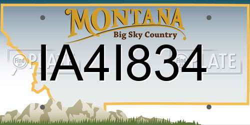 IA4I834 Montana License Plate