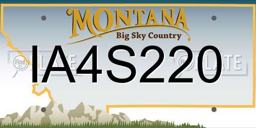 IA4S220 Montana License Plate
