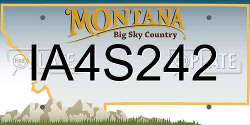 IA4S242 Montana License Plate