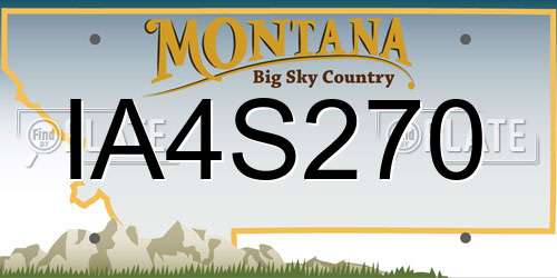 IA4S270 Montana License Plate