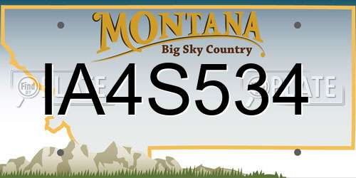 IA4S534 Montana License Plate