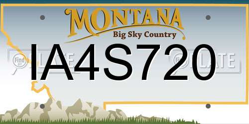 IA4S720 Montana License Plate