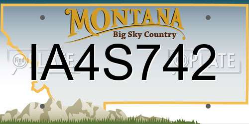 IA4S742 Montana License Plate