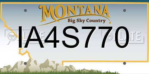 IA4S770 Montana License Plate