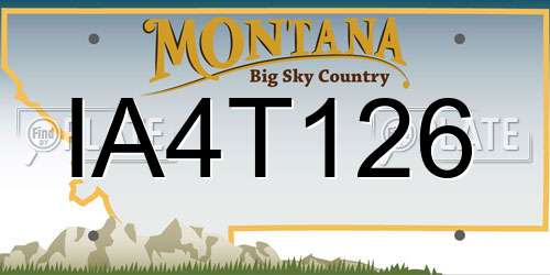 IA4T126 Montana License Plate