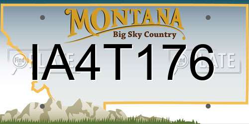 IA4T176 Montana License Plate