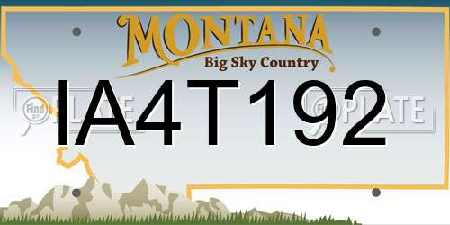 IA4T192 Montana License Plate
