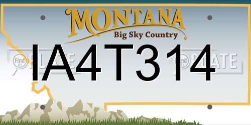 IA4T314 Montana License Plate