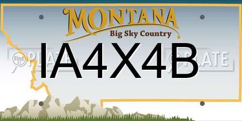 IA4X4B Montana License Plate