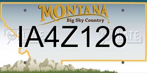 IA4Z126 Montana License Plate