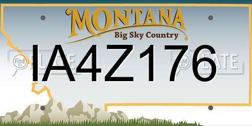 IA4Z176 Montana License Plate