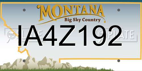 IA4Z192 Montana License Plate