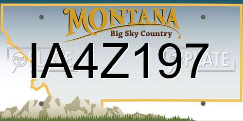 IA4Z197 Montana License Plate