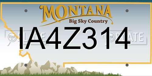 IA4Z314 Montana License Plate